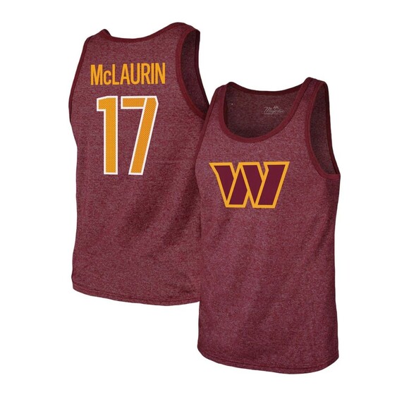 Washington Commanders Majestic Threads Player Tank Top XL Heathered Burgundy 17 - Picture 1 of 7